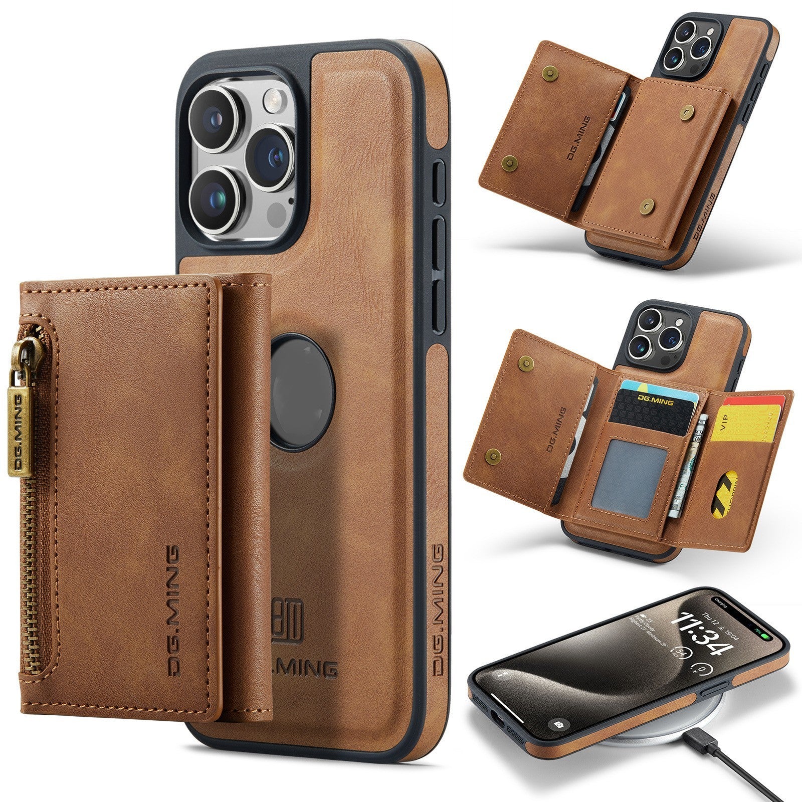 Wireless Charger Phone Case Magnetic Card Holder Protective Sleeve Wireless Charger Phone Case Magnetic Card Holder Protective Sleeve